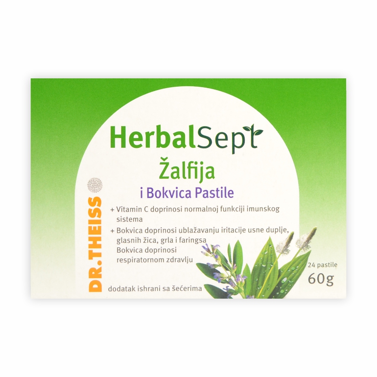 Dr. Theiss HerbalSept Žalfija i Bokvica pastile, 24 komada