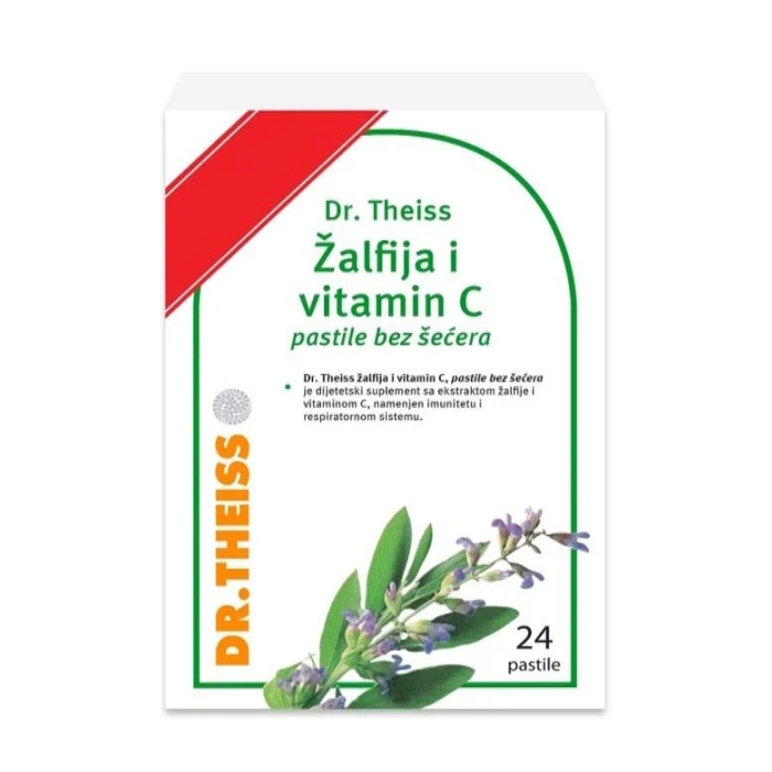 Dr. Theiss Zalfija i Vitamin C pastile bez secera, 24 komada