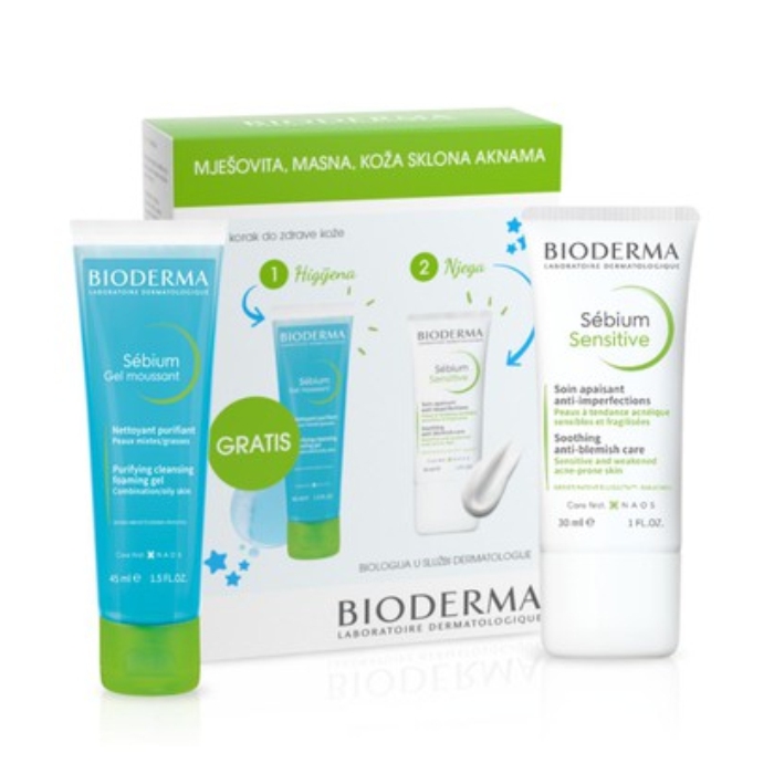 Bioderma Sebium Gel 200ml + Sebium Sensitive 30ml