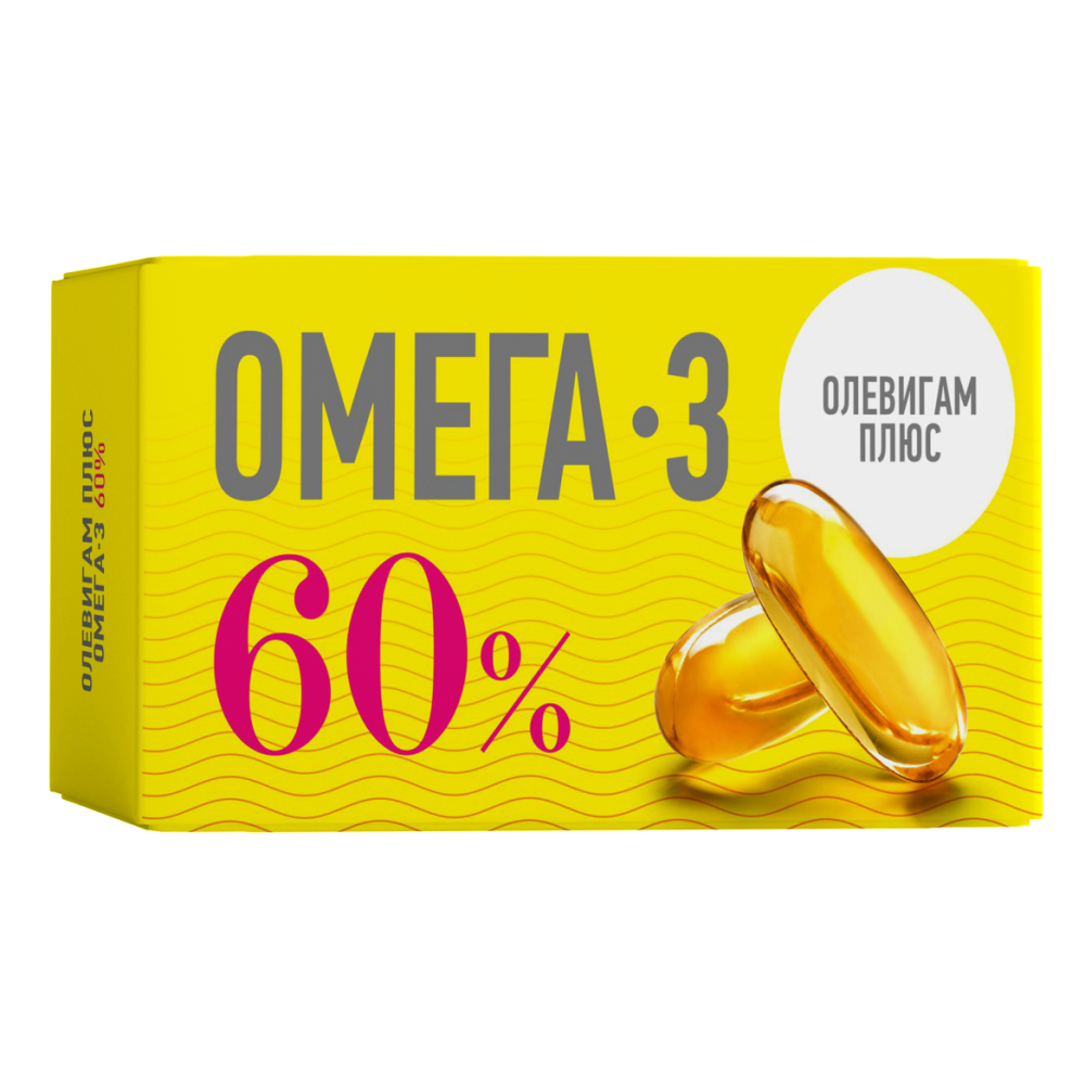 Olevigam Plus Omega-3 60% 1300 mg, 30 kapsula
