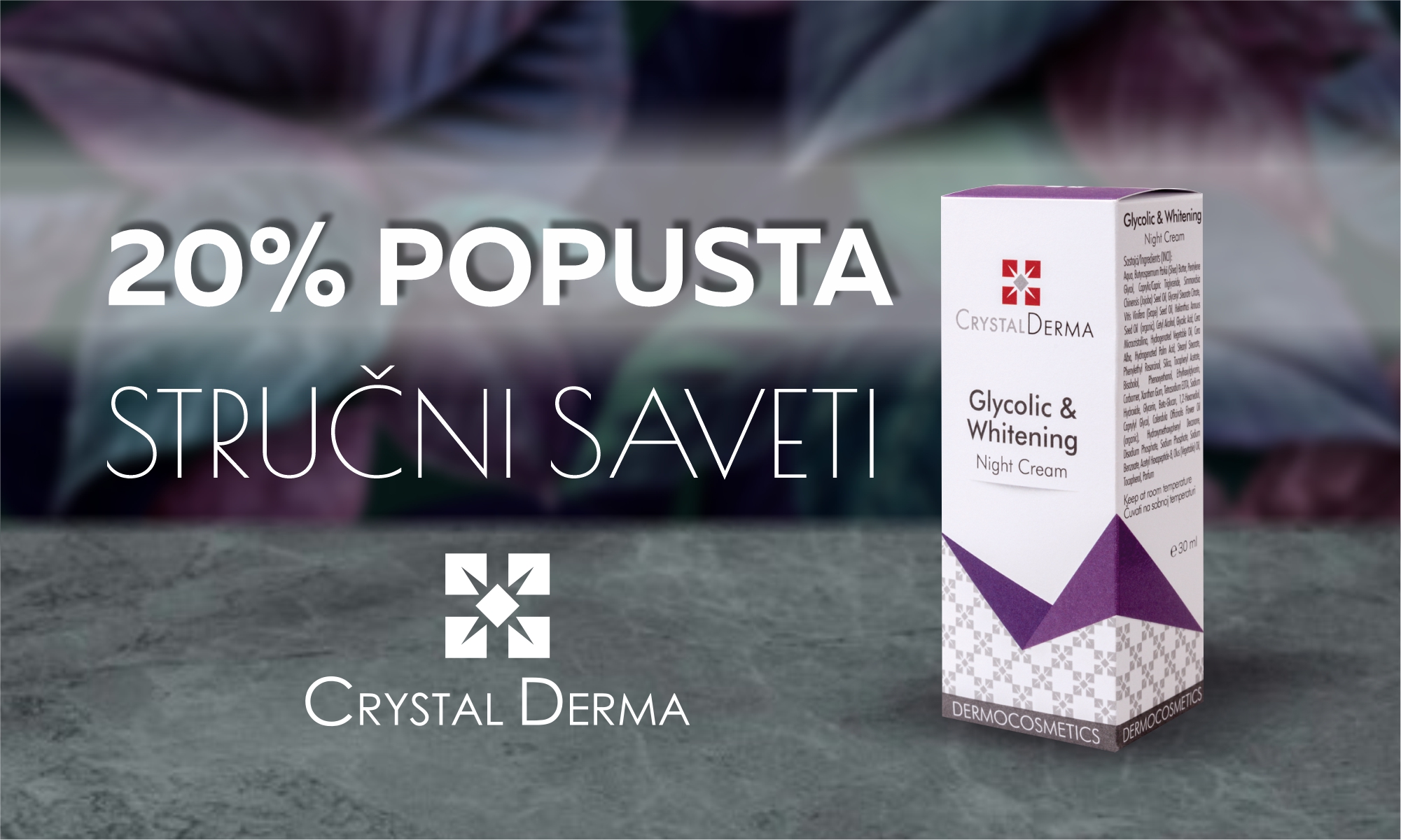 Crystal Derma. Konsultacija specijaliste, -20% na ceo asortiman.  