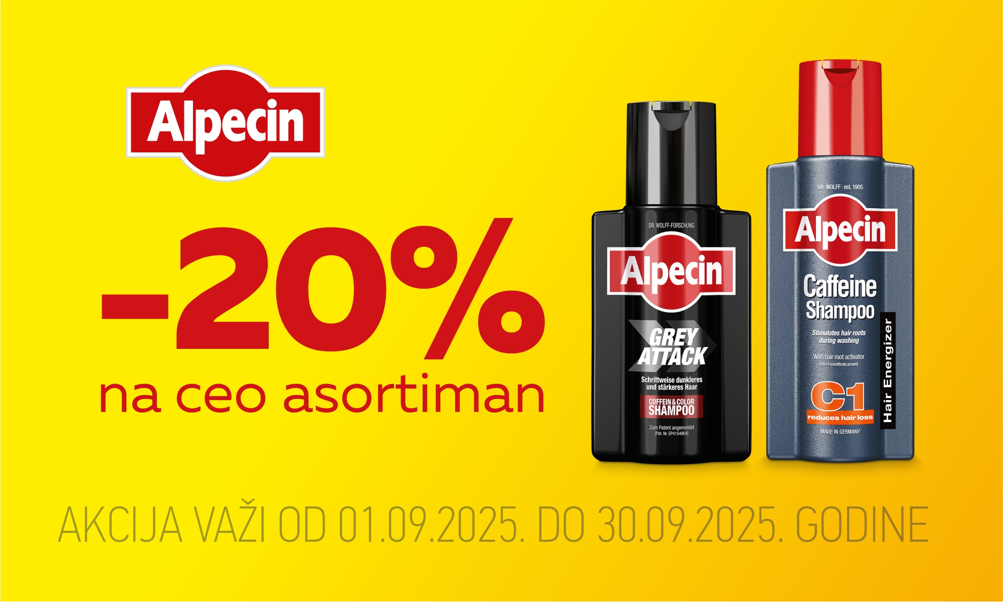 20% off on the entire Alpecin range 