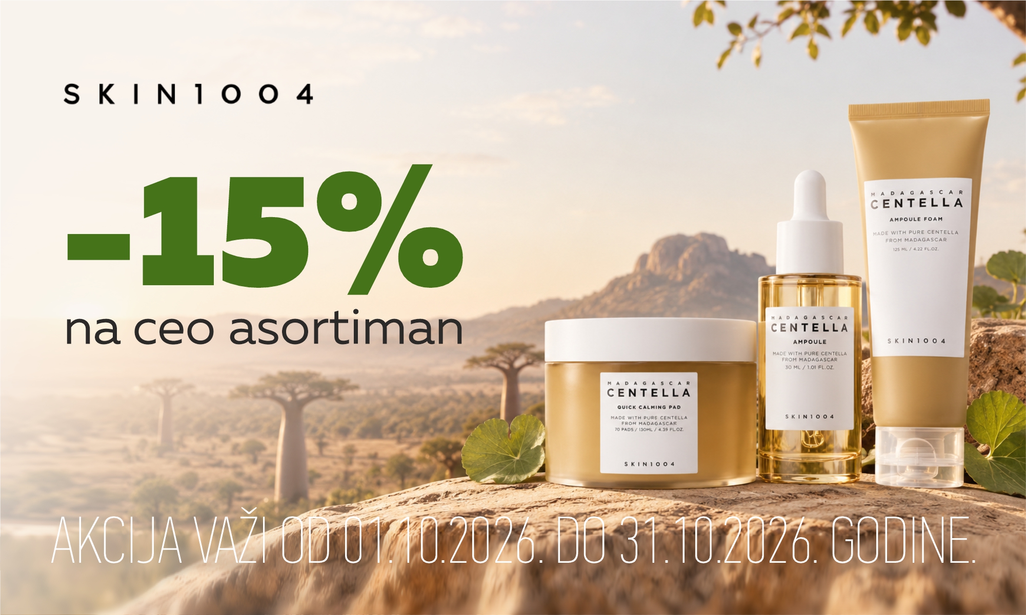 15% off the entire SKIN1004 range.
