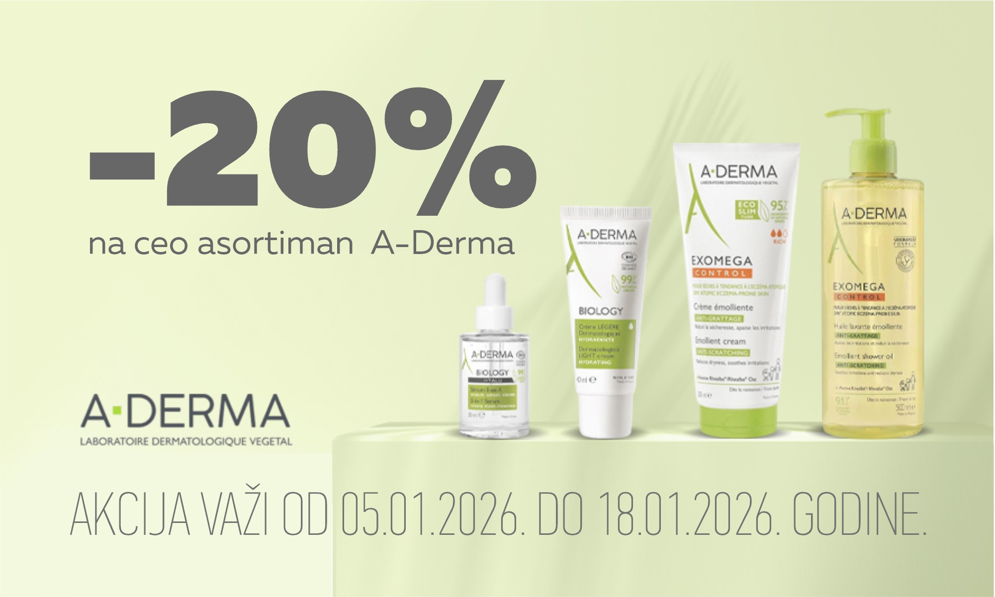 20% off the entire A-Derma assortment