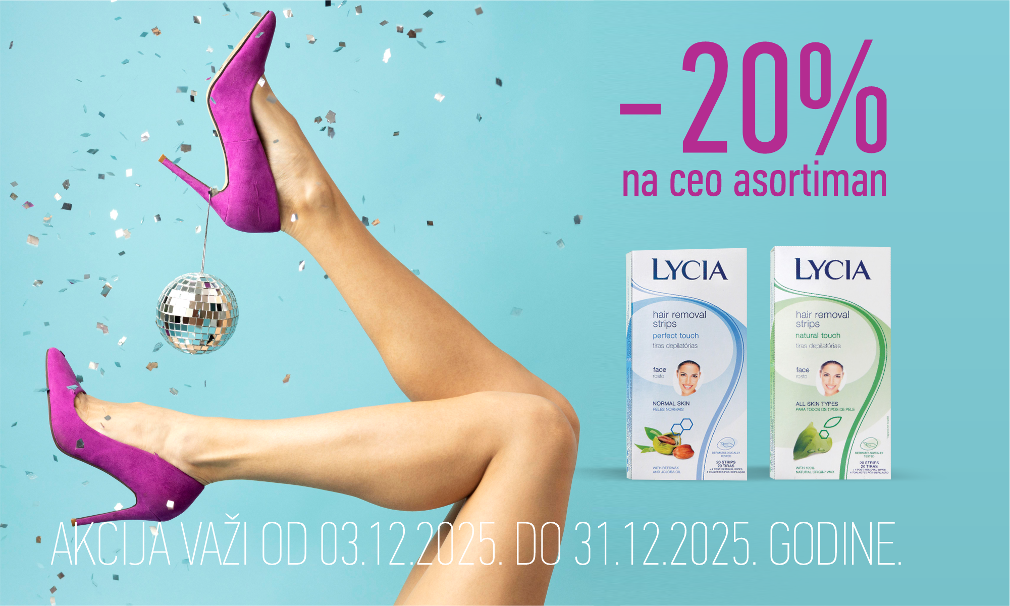 20% скидка на весь ассортимент депиляционных средств Lycia