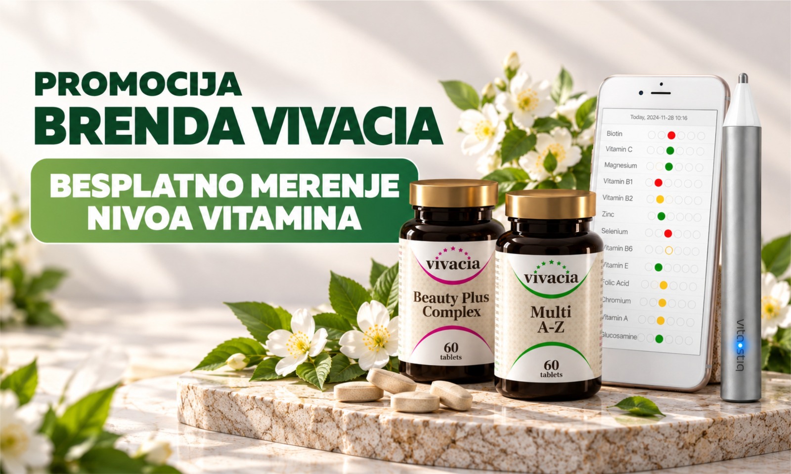  Free vitamin level measurement as part of the Vivacia promotion.