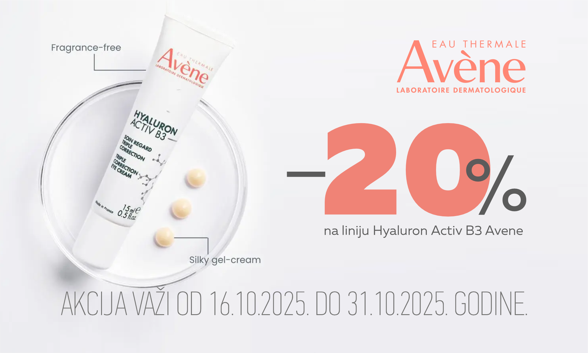 20% off Avene Hyaluron Activ B3 line