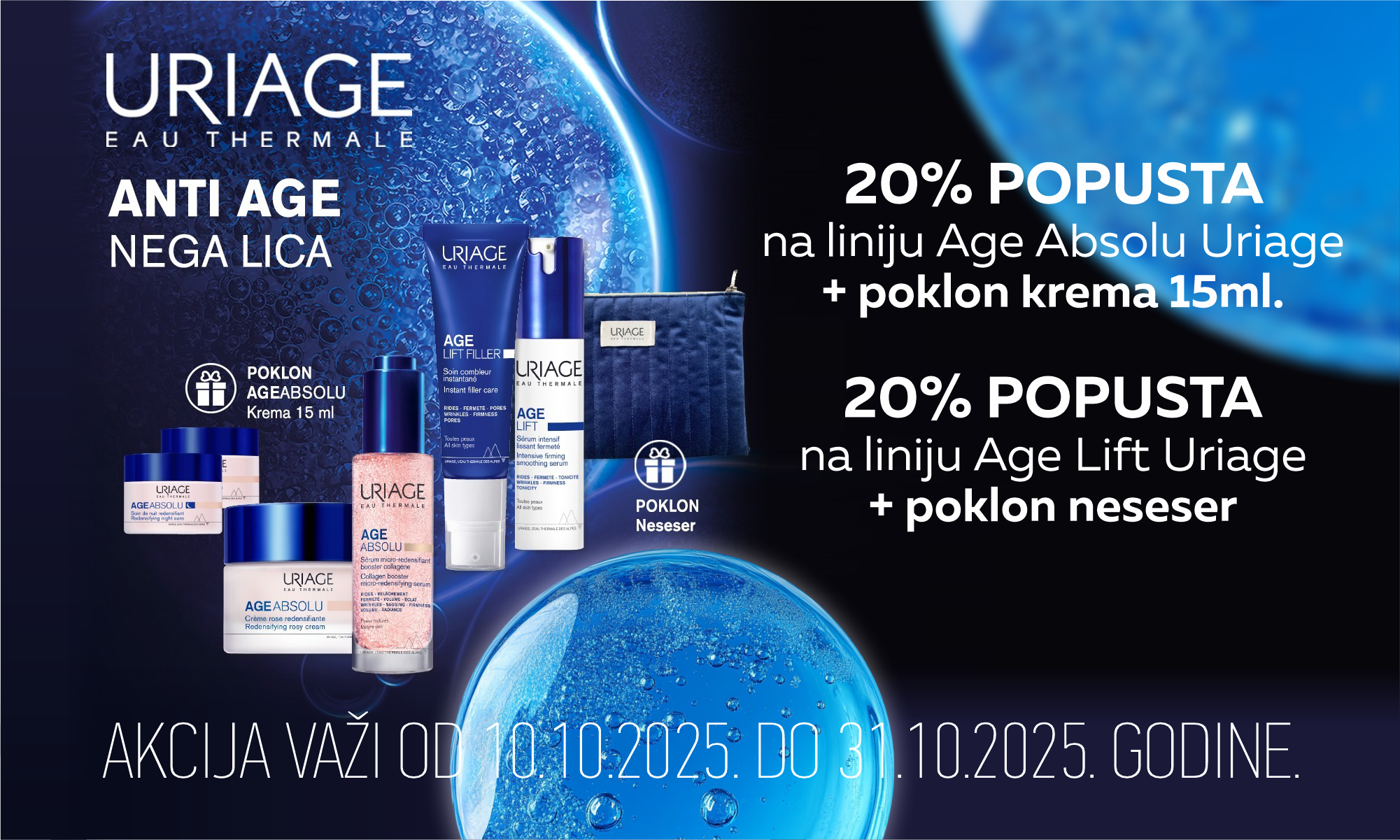 20% off Uriage Age Absolu and Age Lift lines + gifts