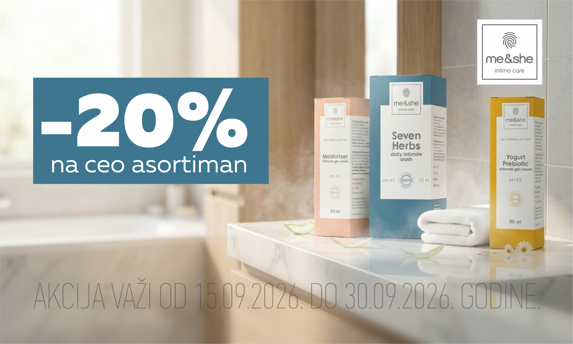 20% off the entire me&she range.