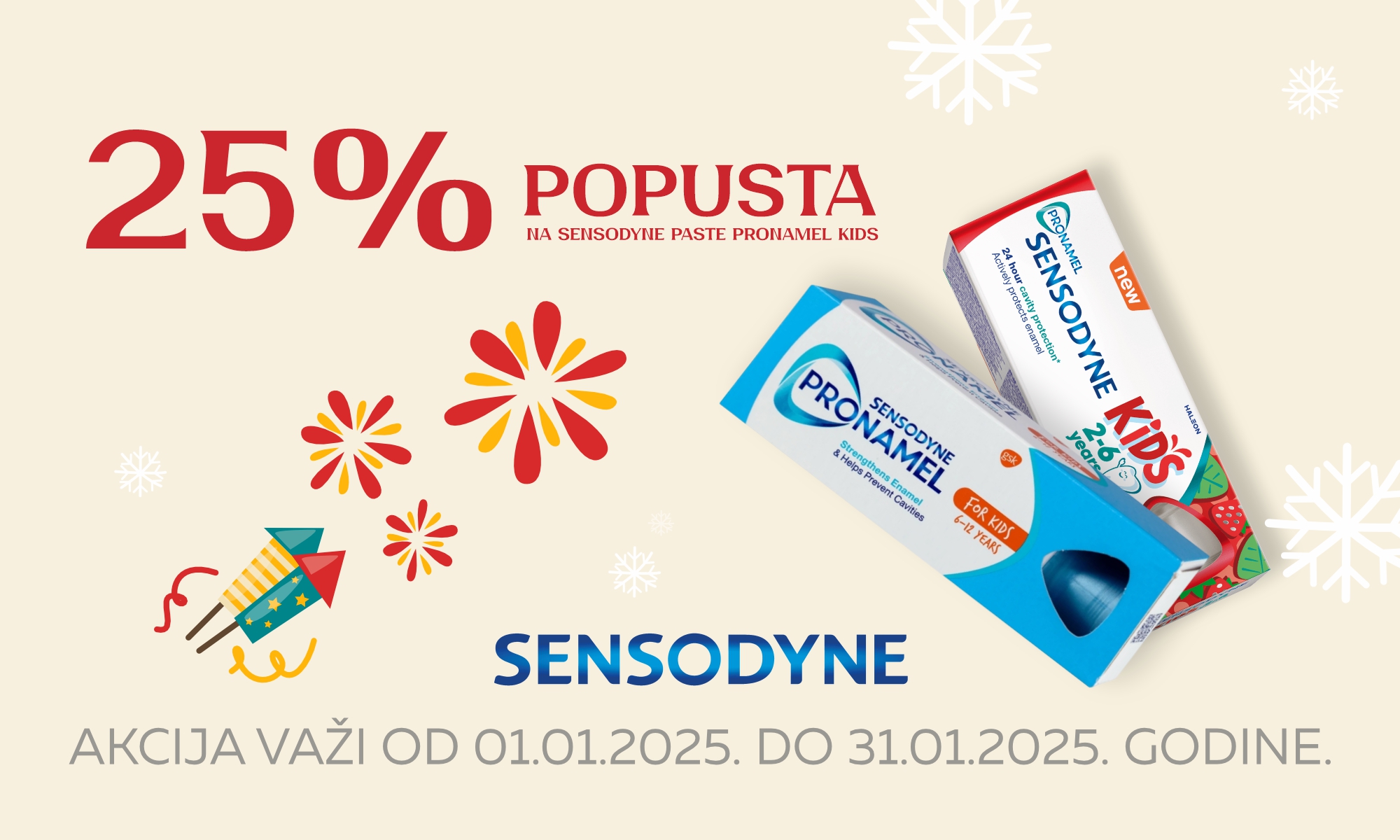 25% popusta na Sensodyne paste Pronamel Kids.