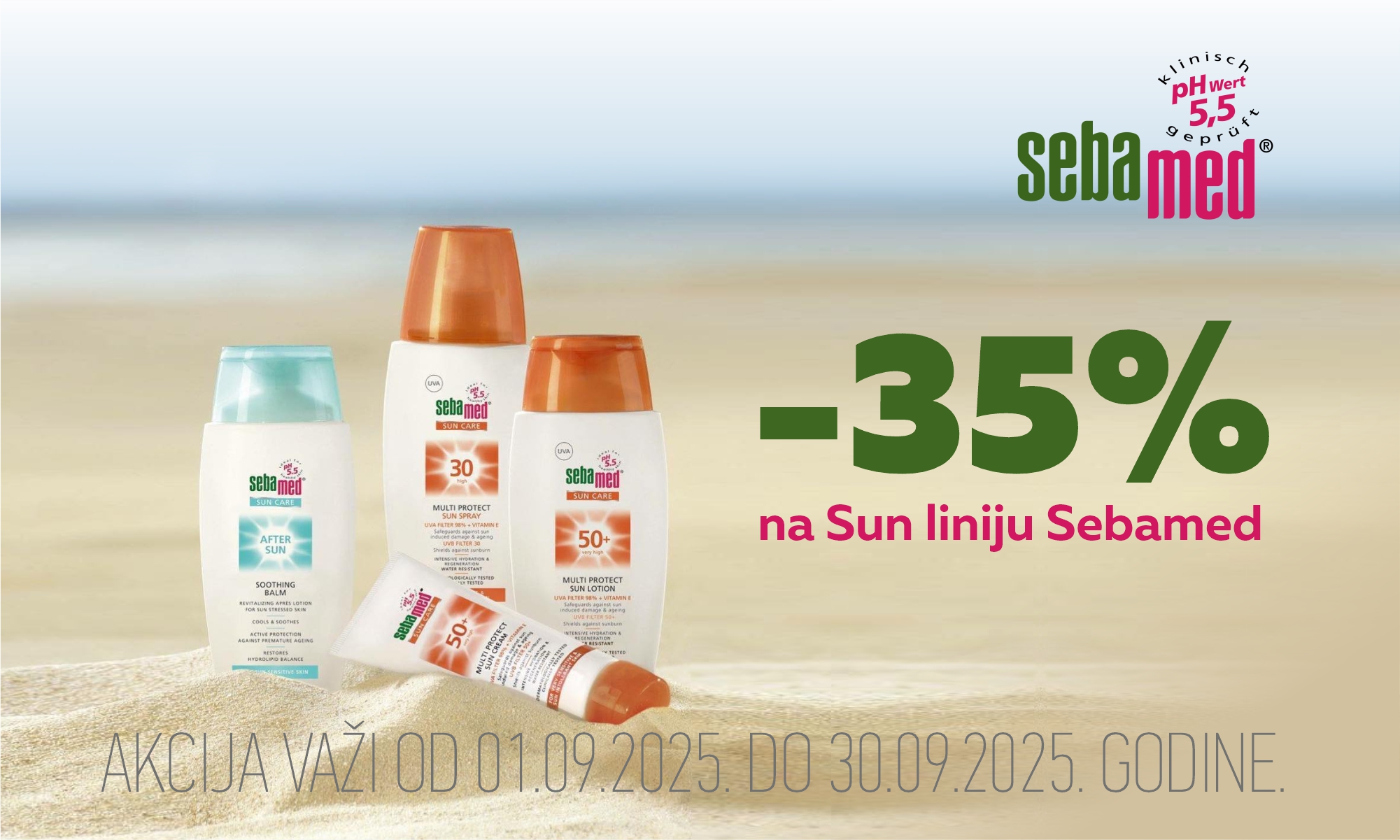 -35% off on the entire SebaMed sun protection line.