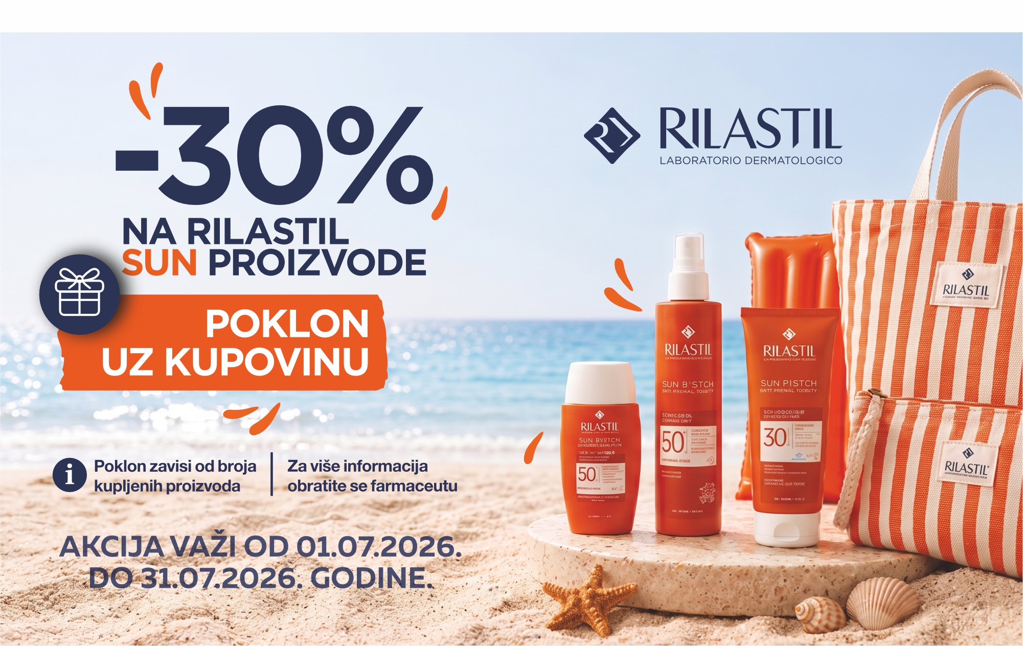 30% off Rilastil Sun sun care products + a free gift with purchase.