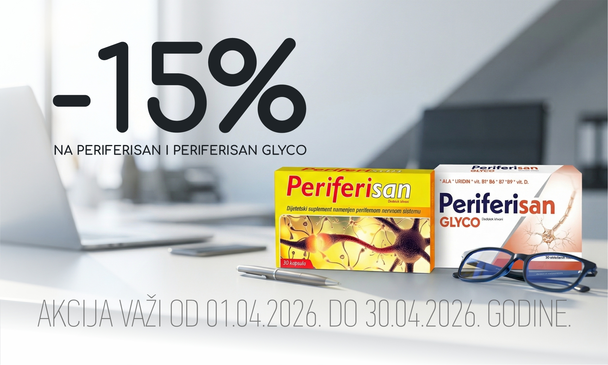 15% off Periferisan and Periferisan Glyco.