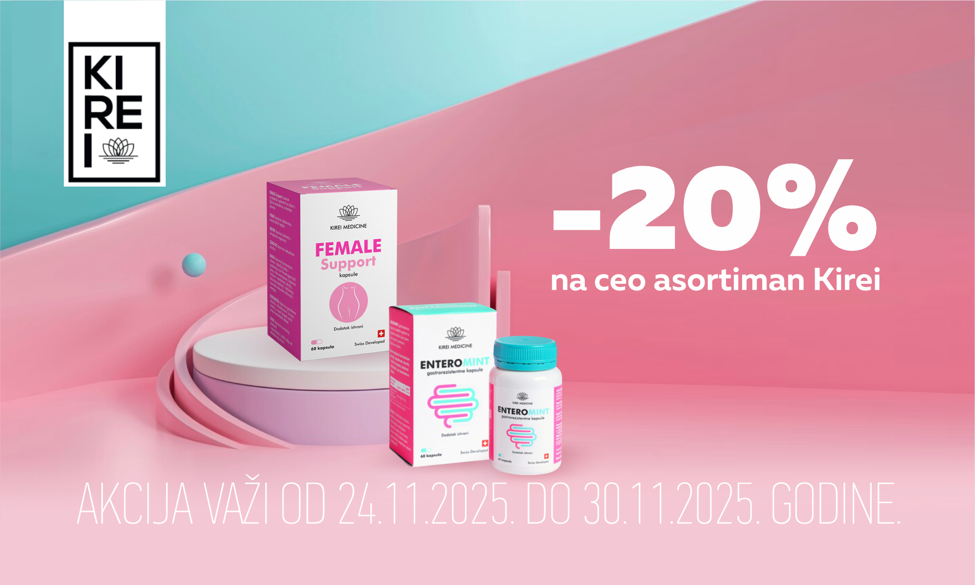 - 20% off on the entire Kirei range.