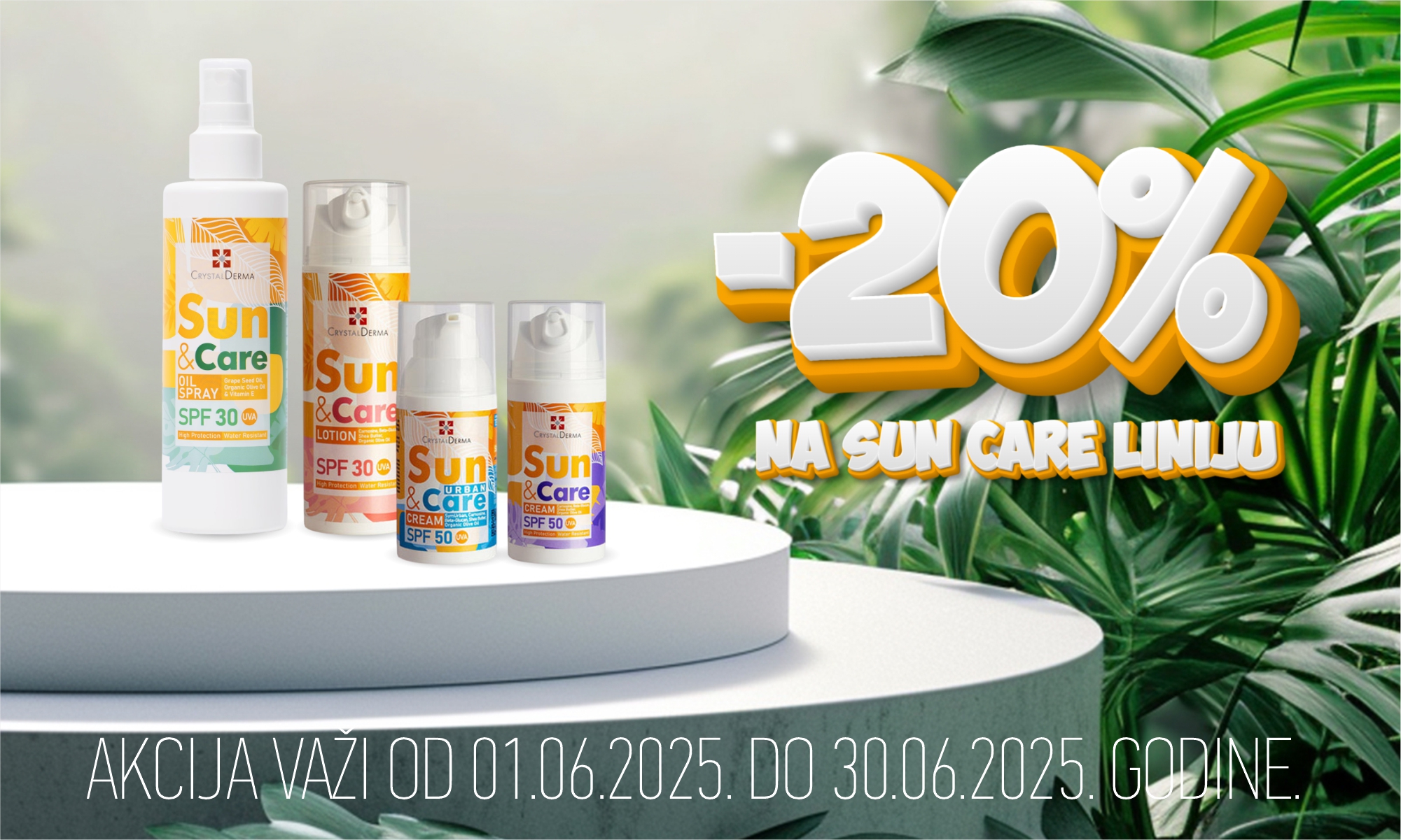 20% скидка на всю линию Sun & Care Crystal Derma