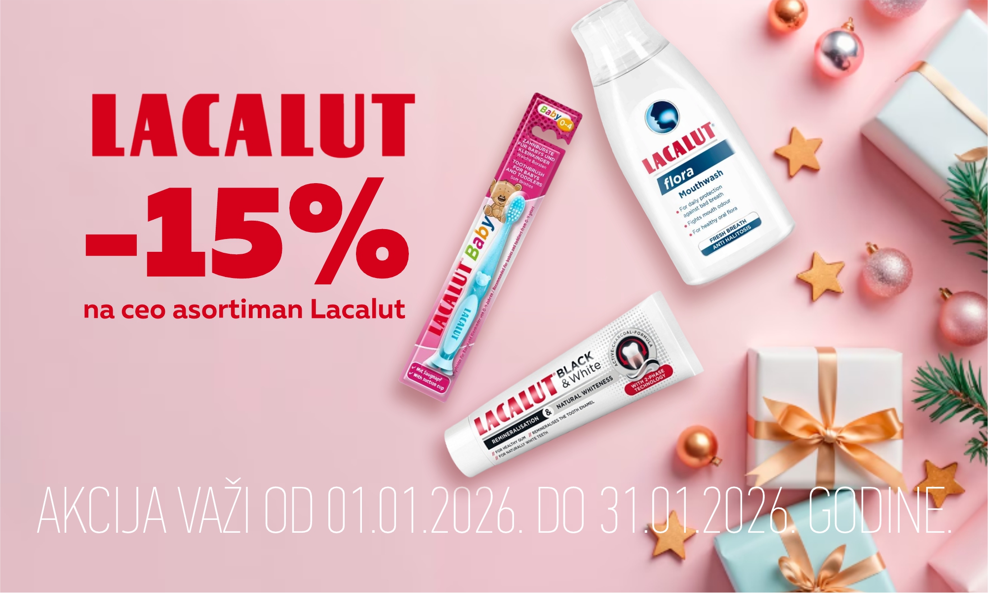 15% off the entire Lacalut assortment