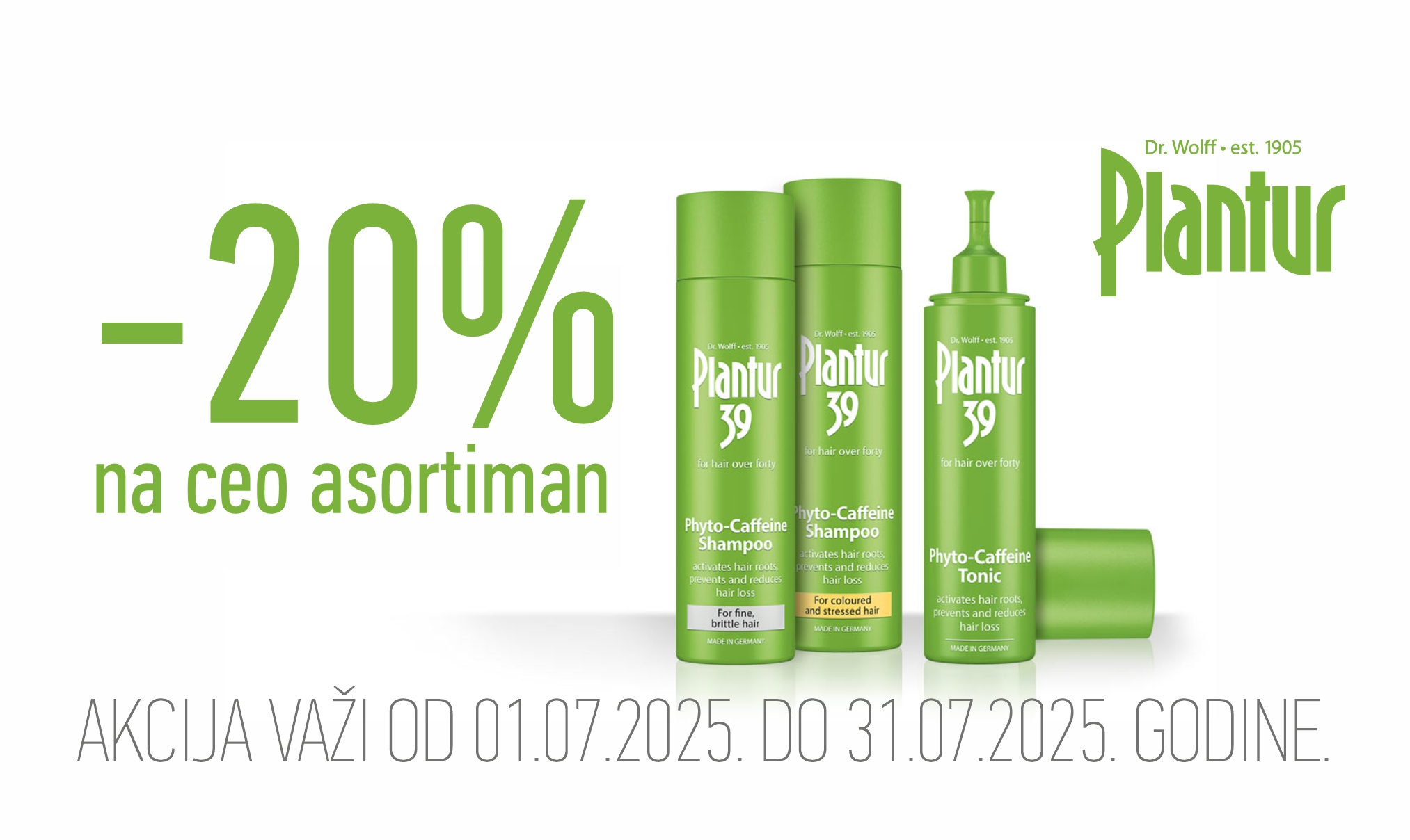 20% popusta na ceo asortiman Plantur 