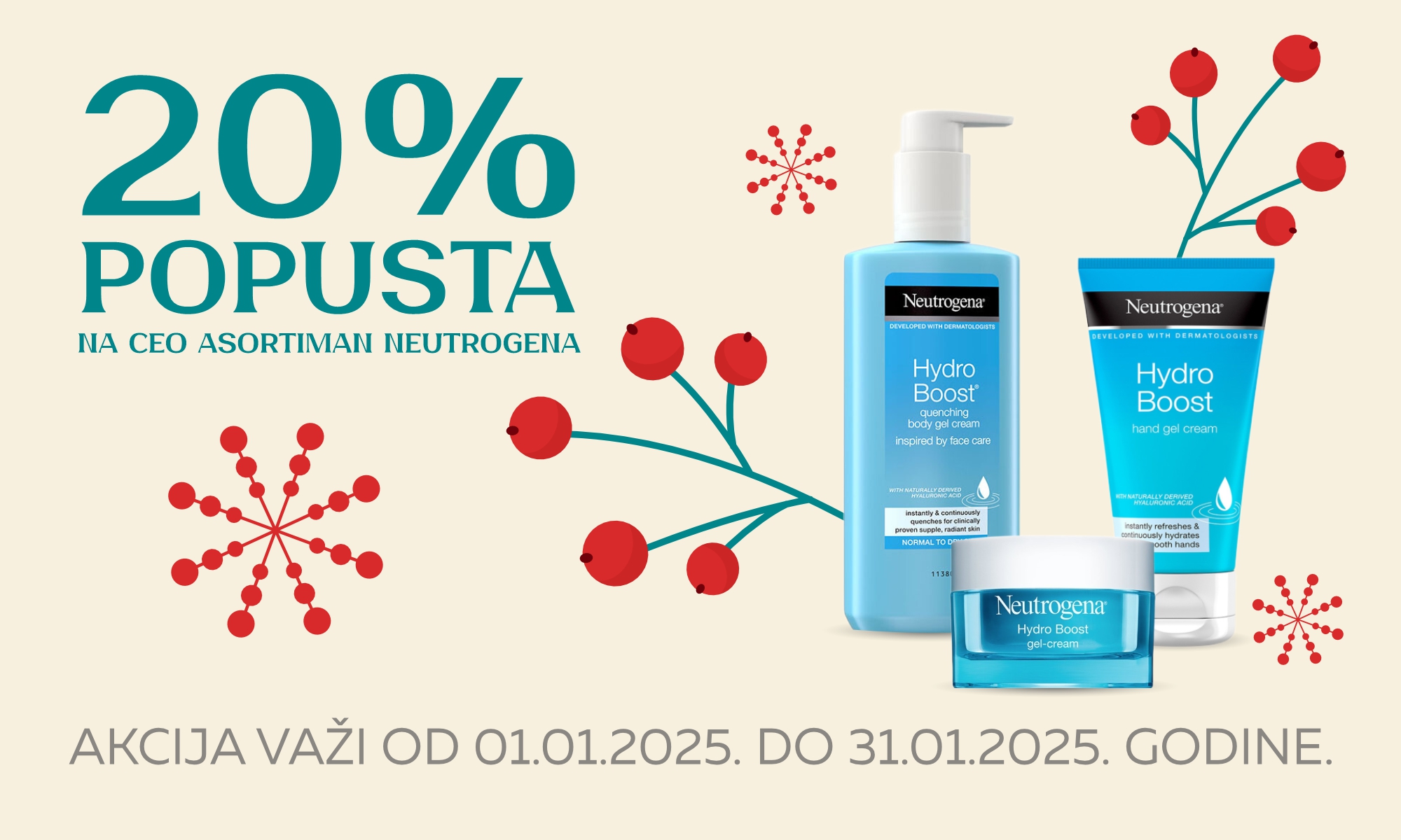 20% popusta na ceo asortiman Neutrogena. 