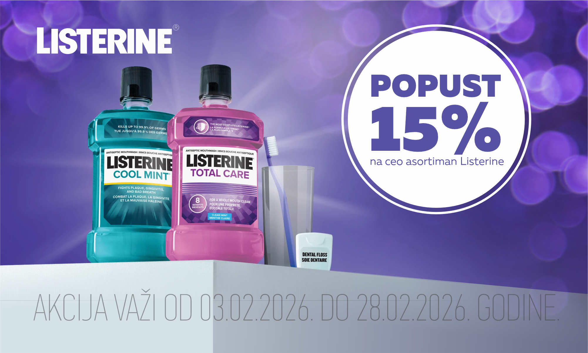 15% off on the entire Listerine