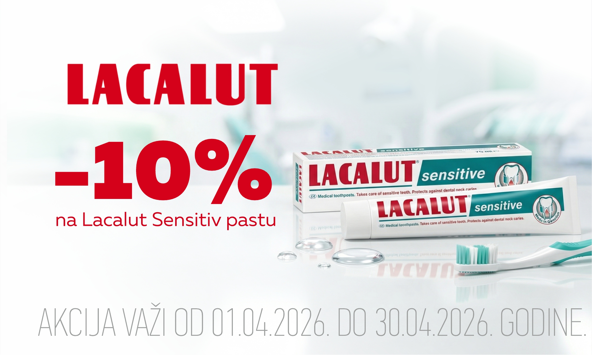 10% off Lacalut Sensitive toothpaste.