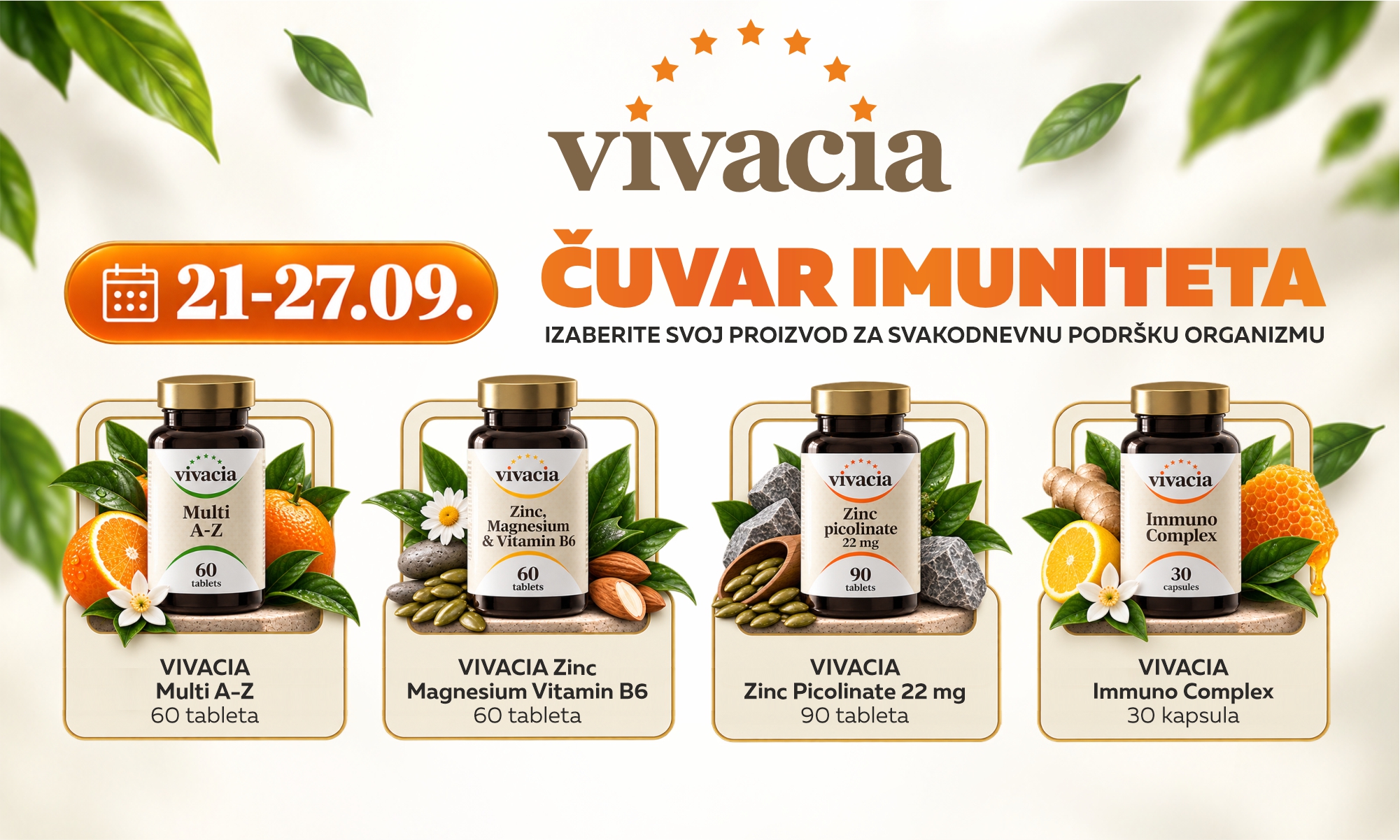 Vivacia products for everyday immune support.