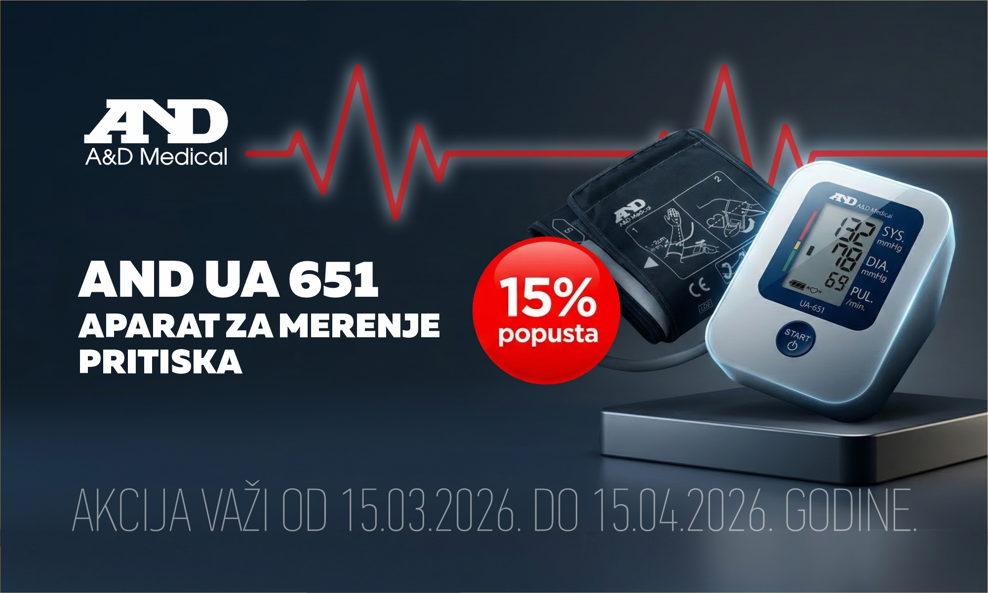 15% off the A&D UA-651 blood pressure monitor.