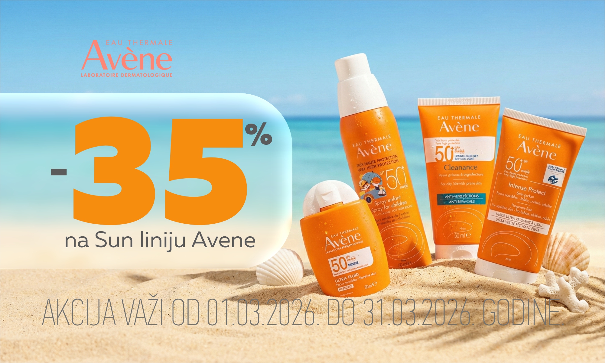 35% off the entire Avene Sun assortment