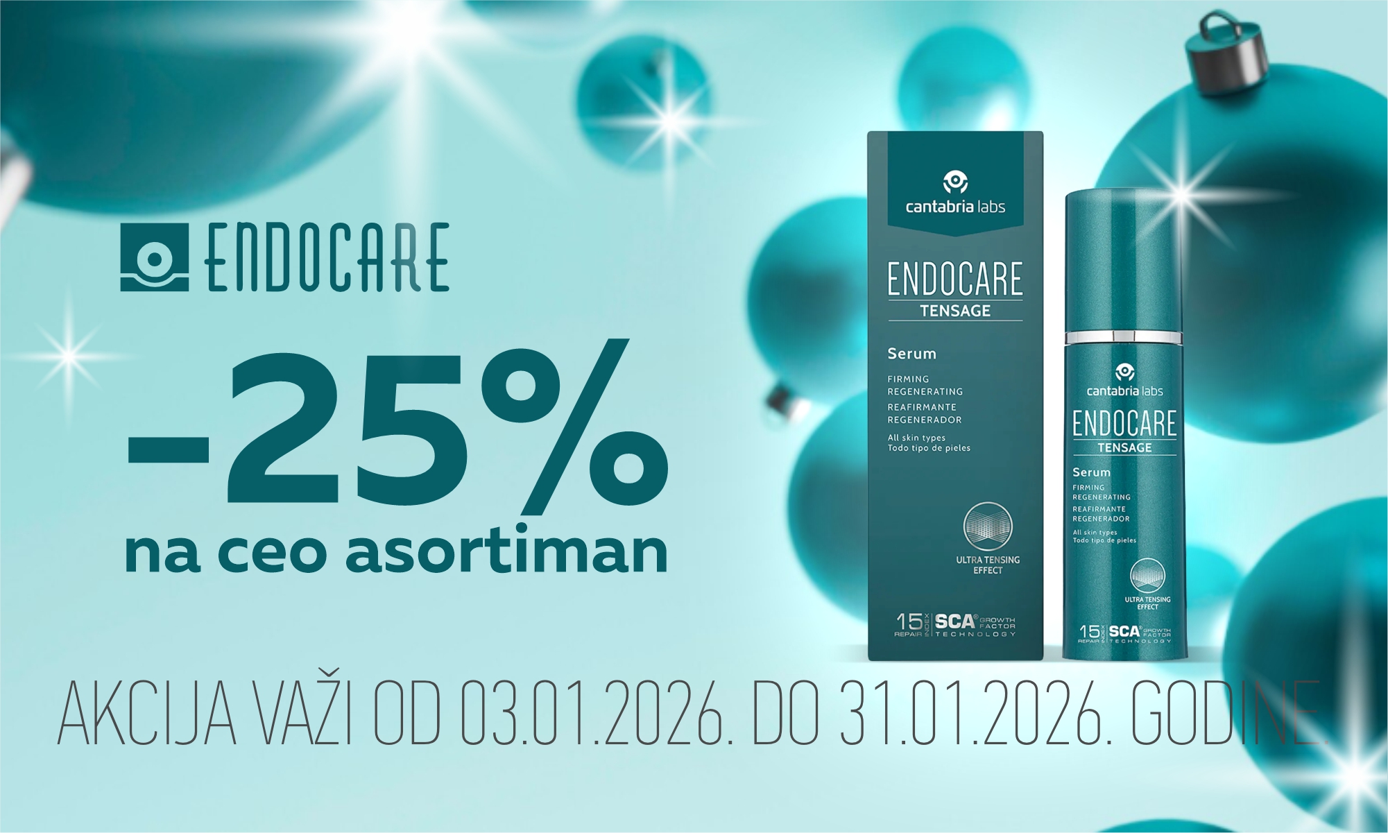 25% off the entire Endocare range