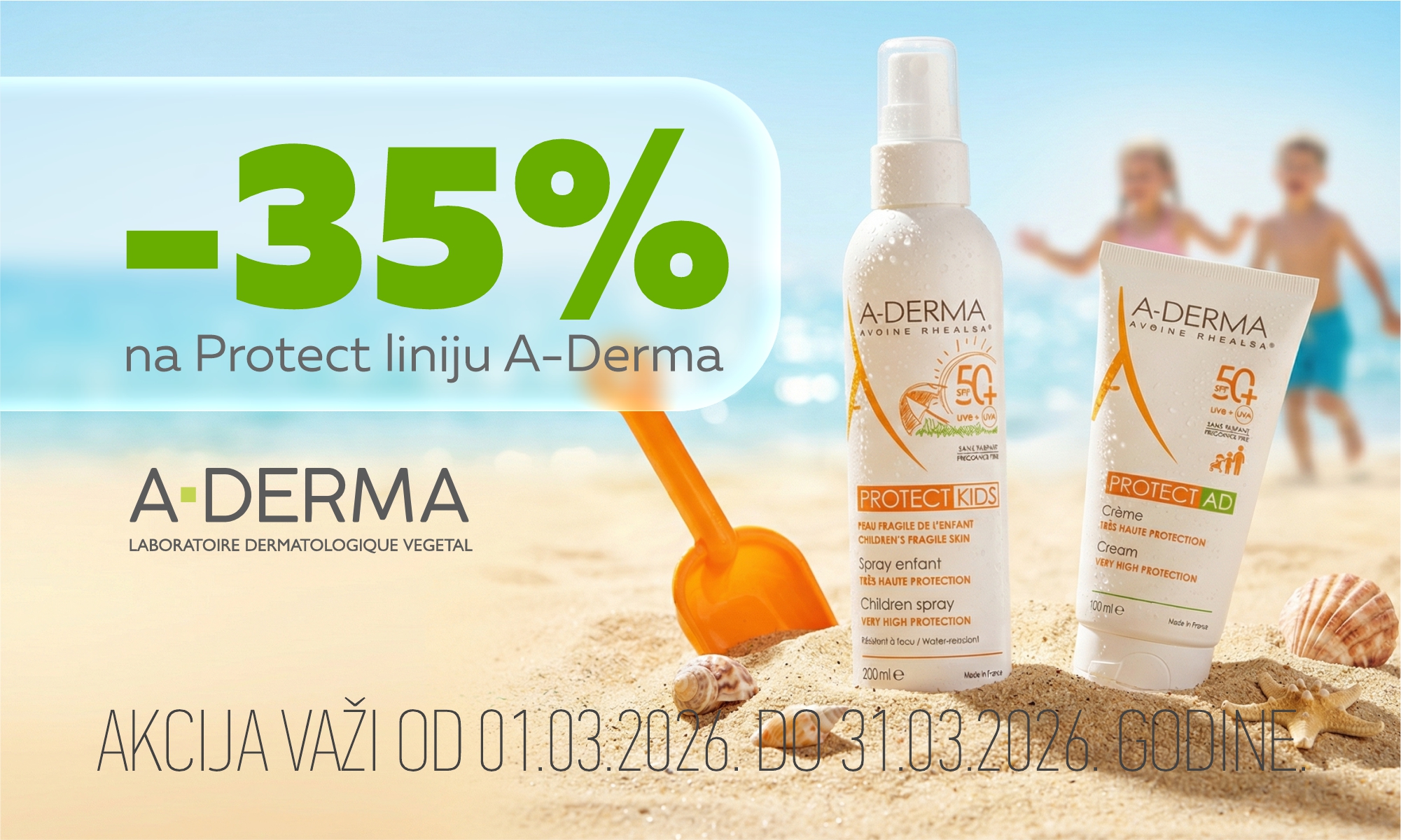 35% off A-Derma Protect Sun line