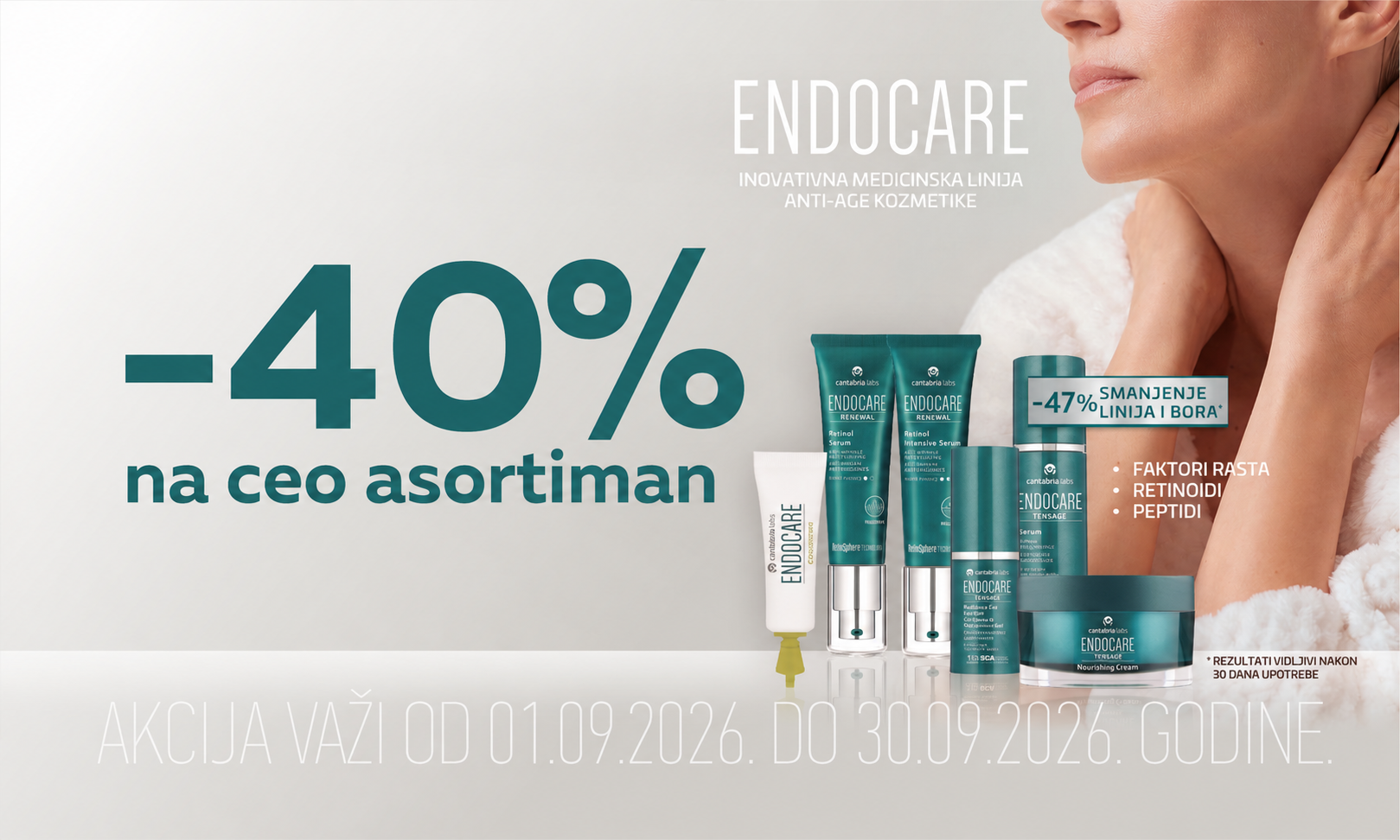 40% off the entire Endocare range.