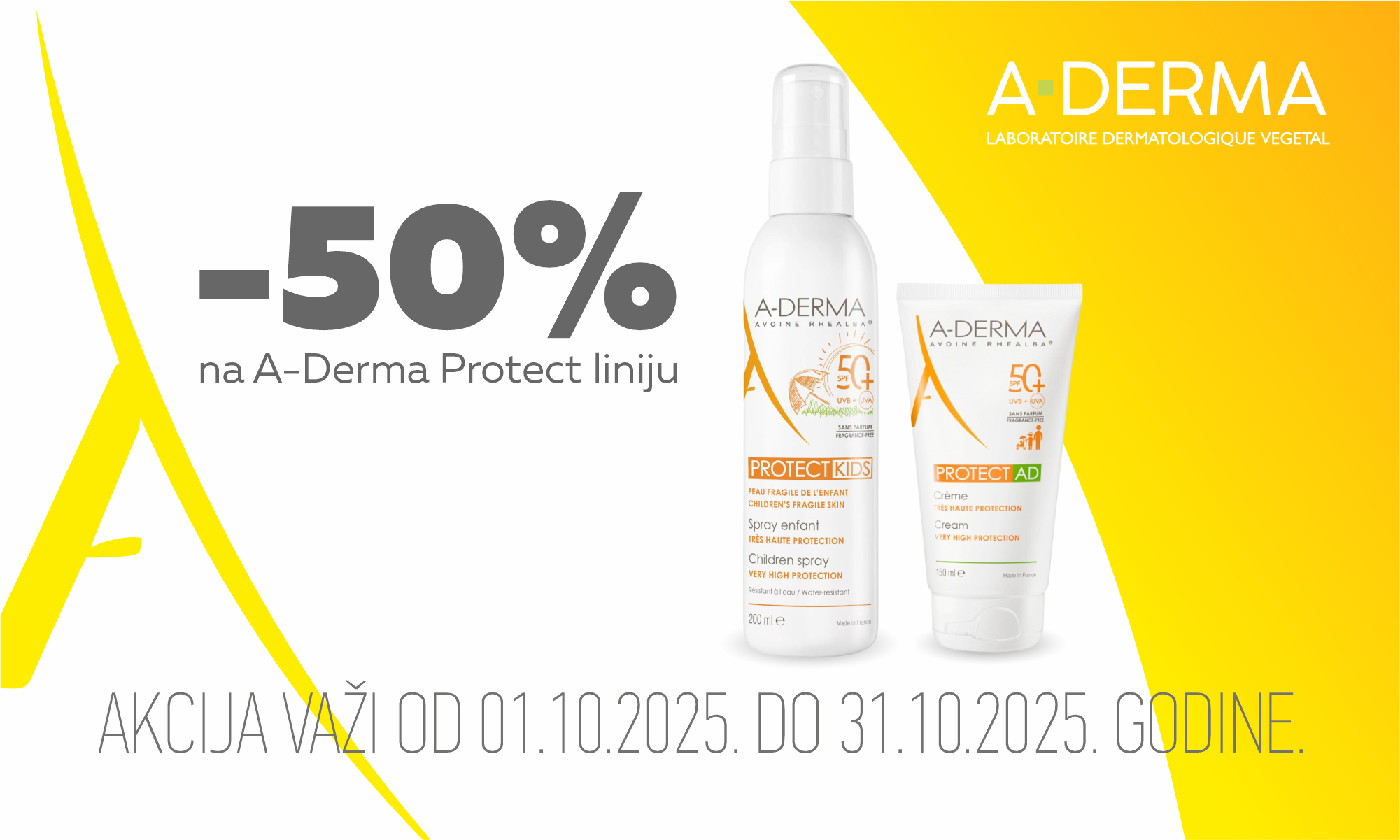 50% off A-Derma Protect Sun line