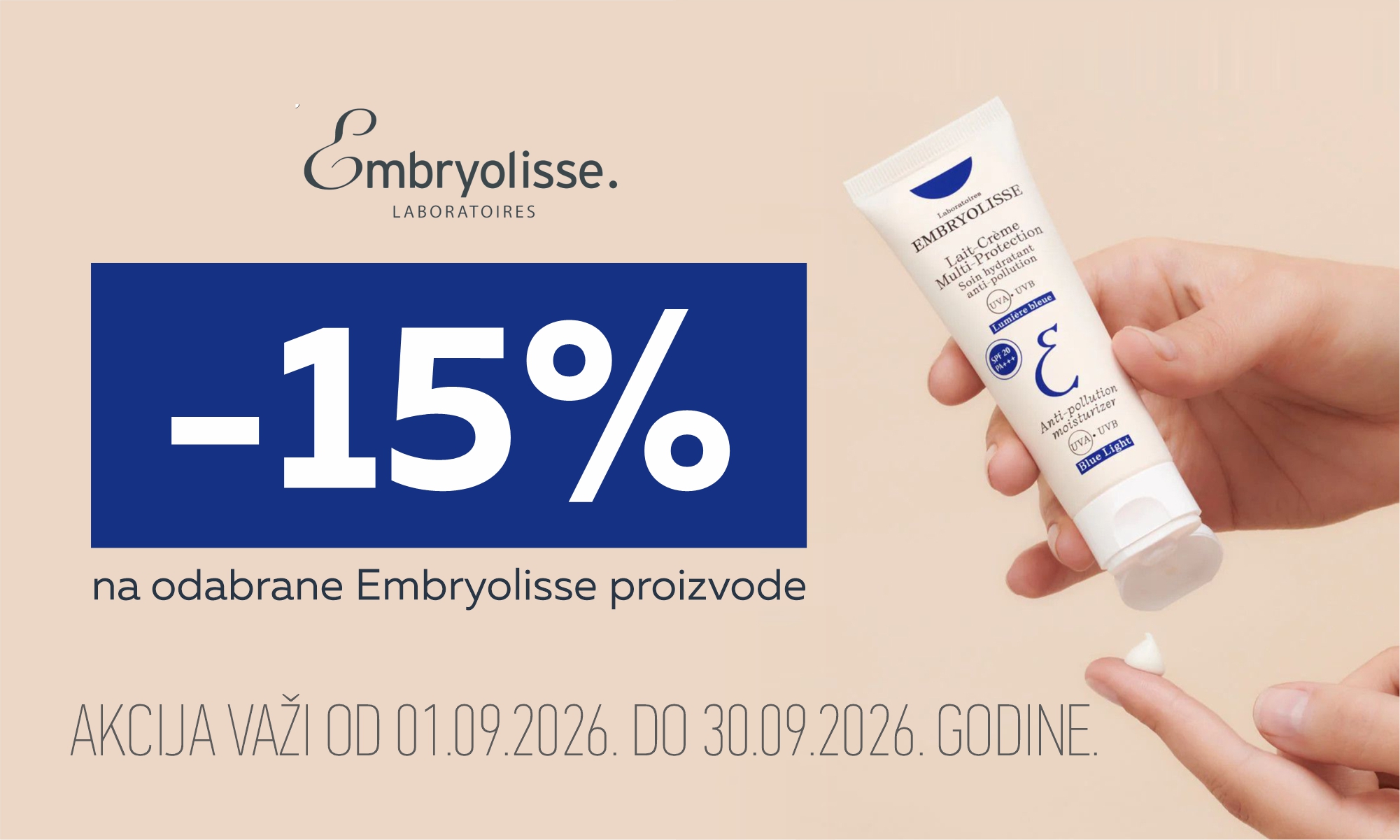 15% off selected Embryolisse products.