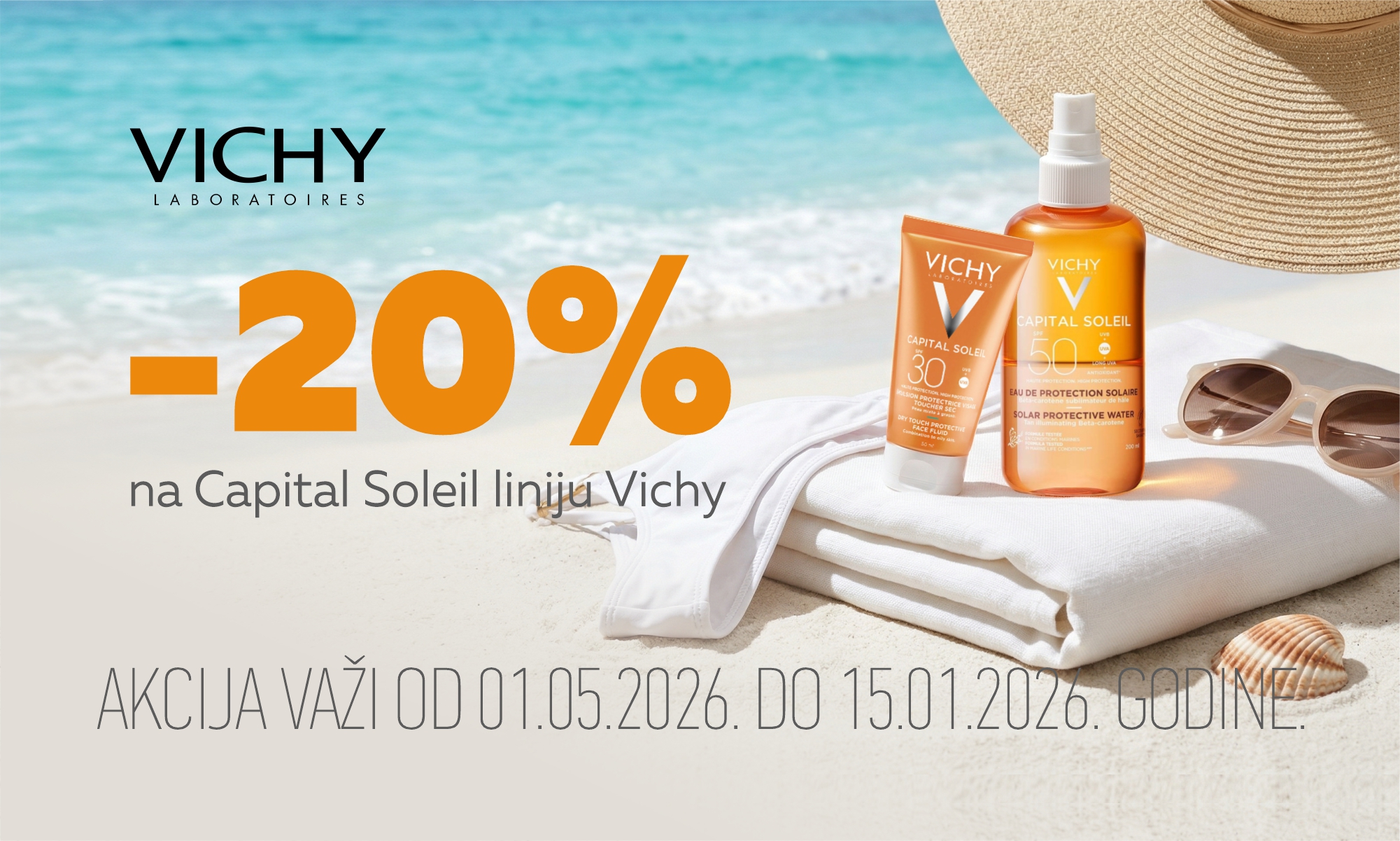 20% discount on the entire Capital Soleil VICHY line.