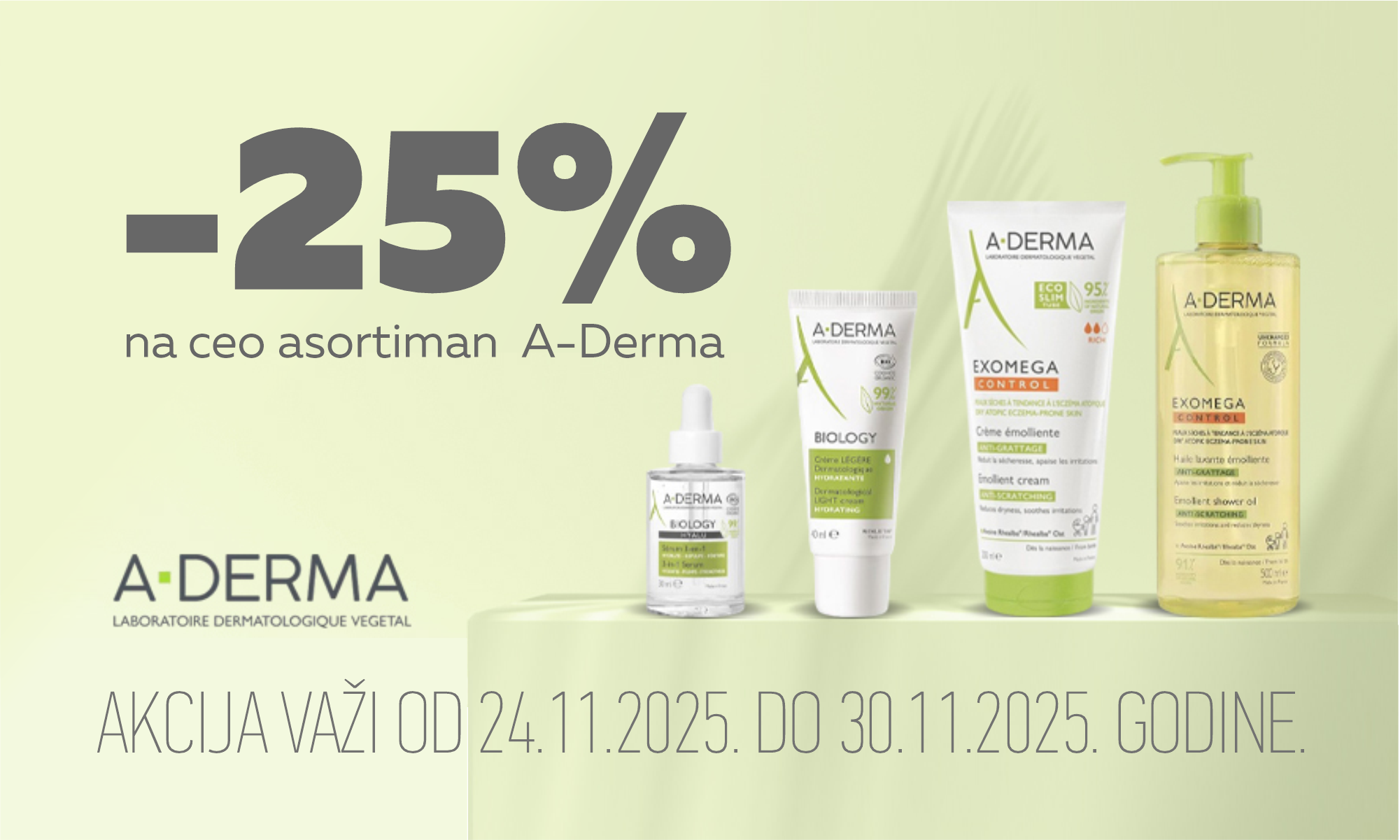 25% off the entire A-Derma assortment