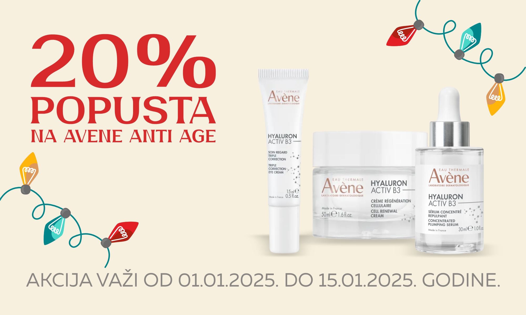 20% popusta na Avene Anti Age. 