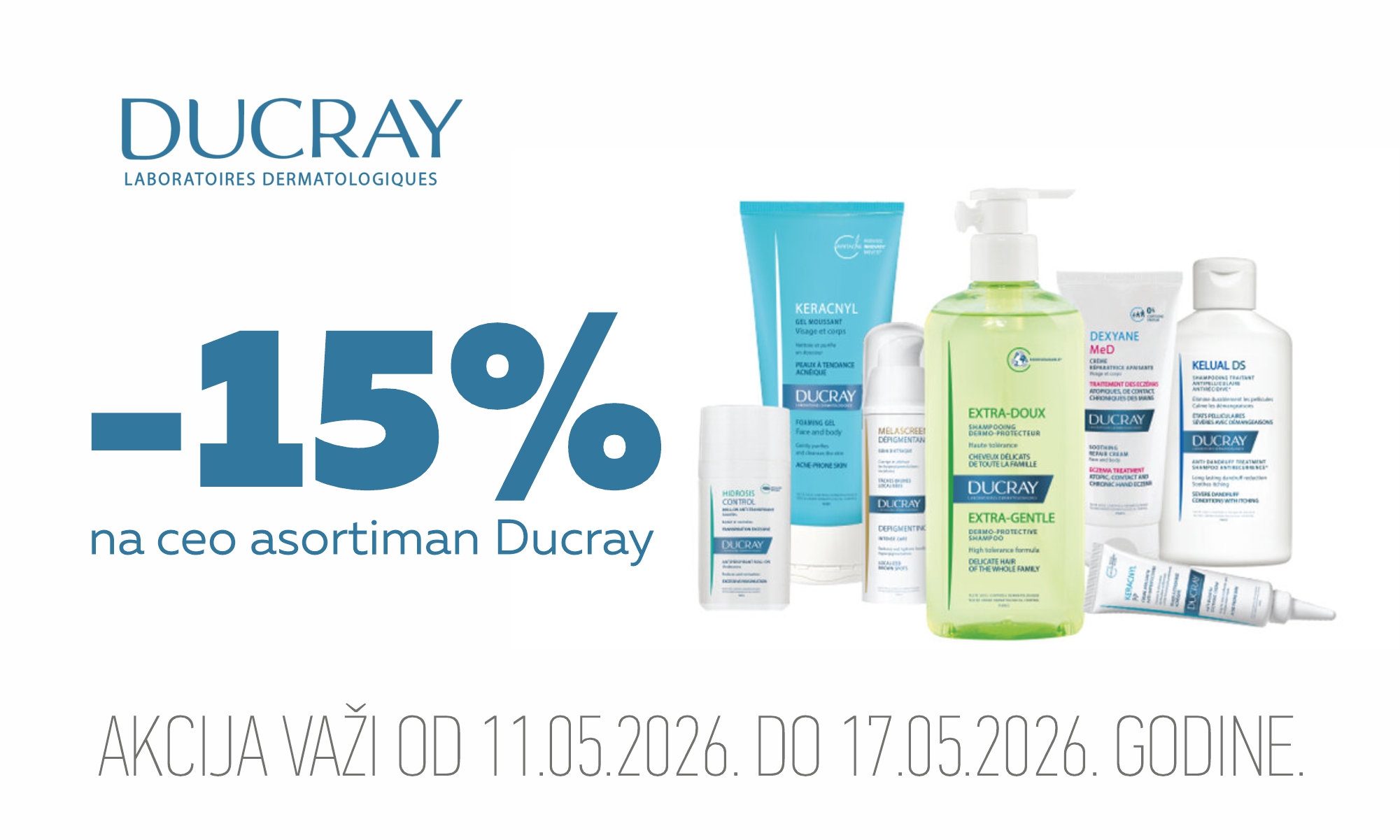 15% off the entire Ducray assortment