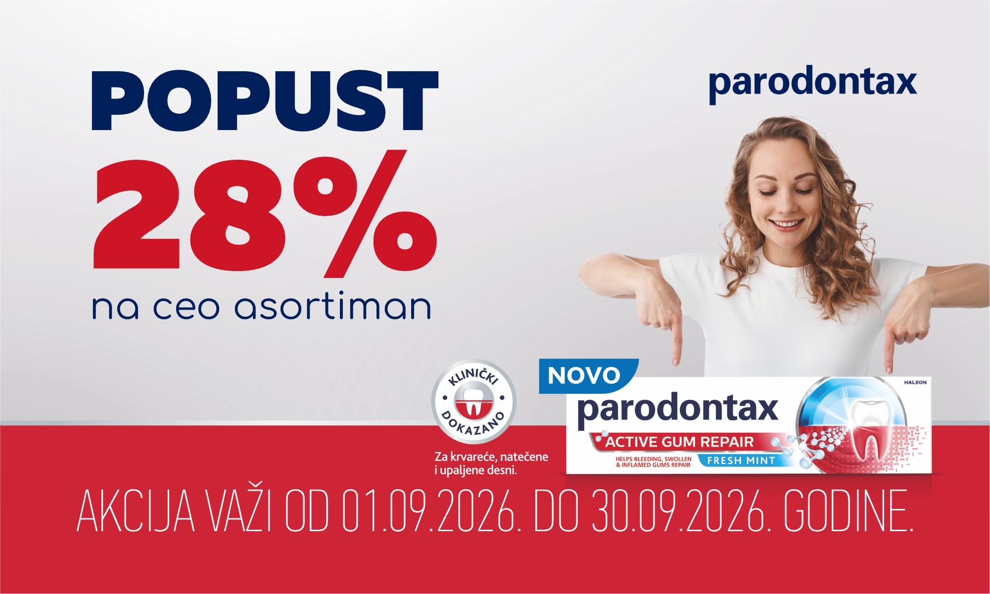 28% off the entire Parodontax range.