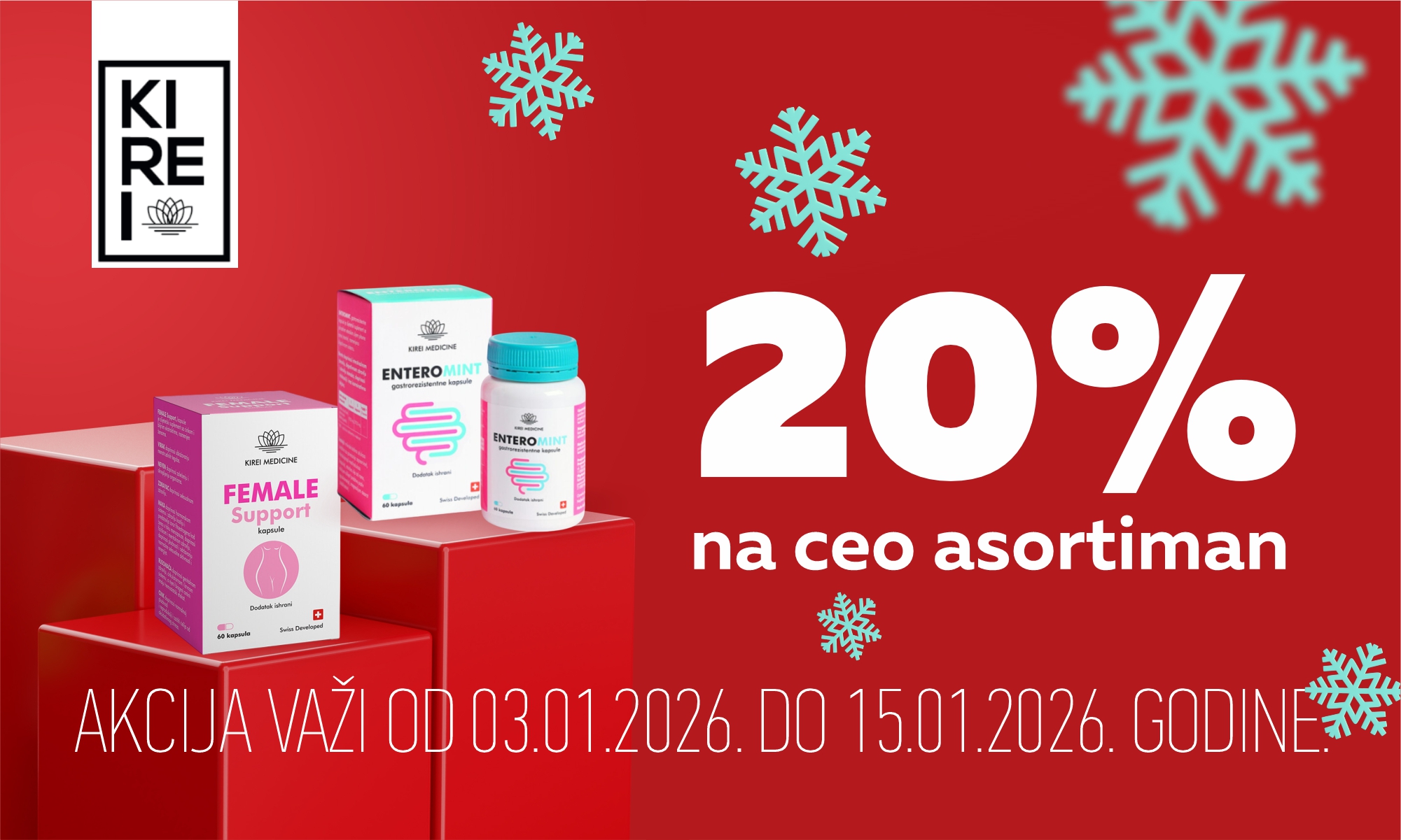 - 20% off on the entire Kirei range.