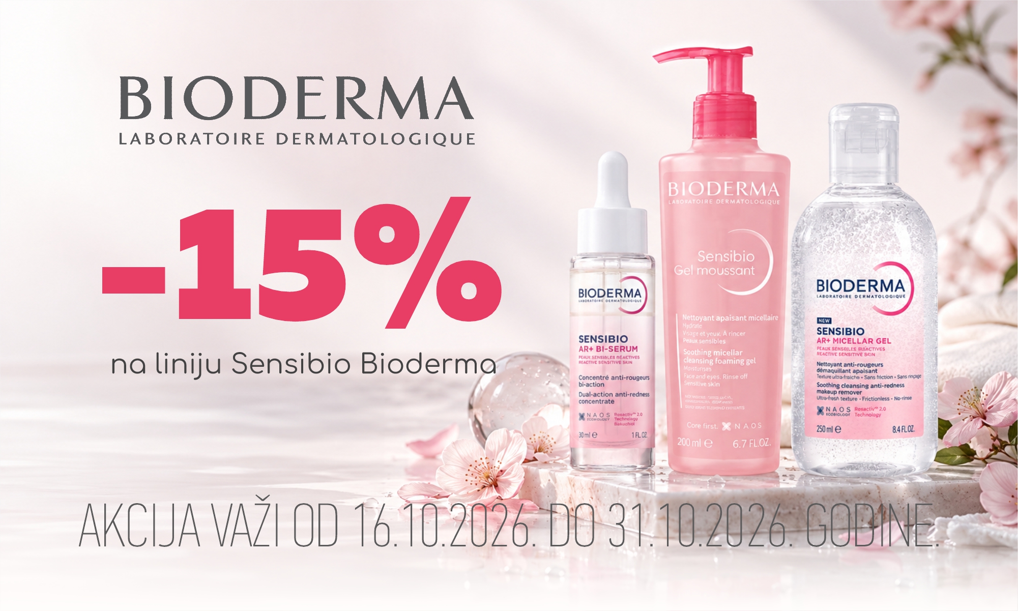 15% off the Bioderma Sensibio line.
