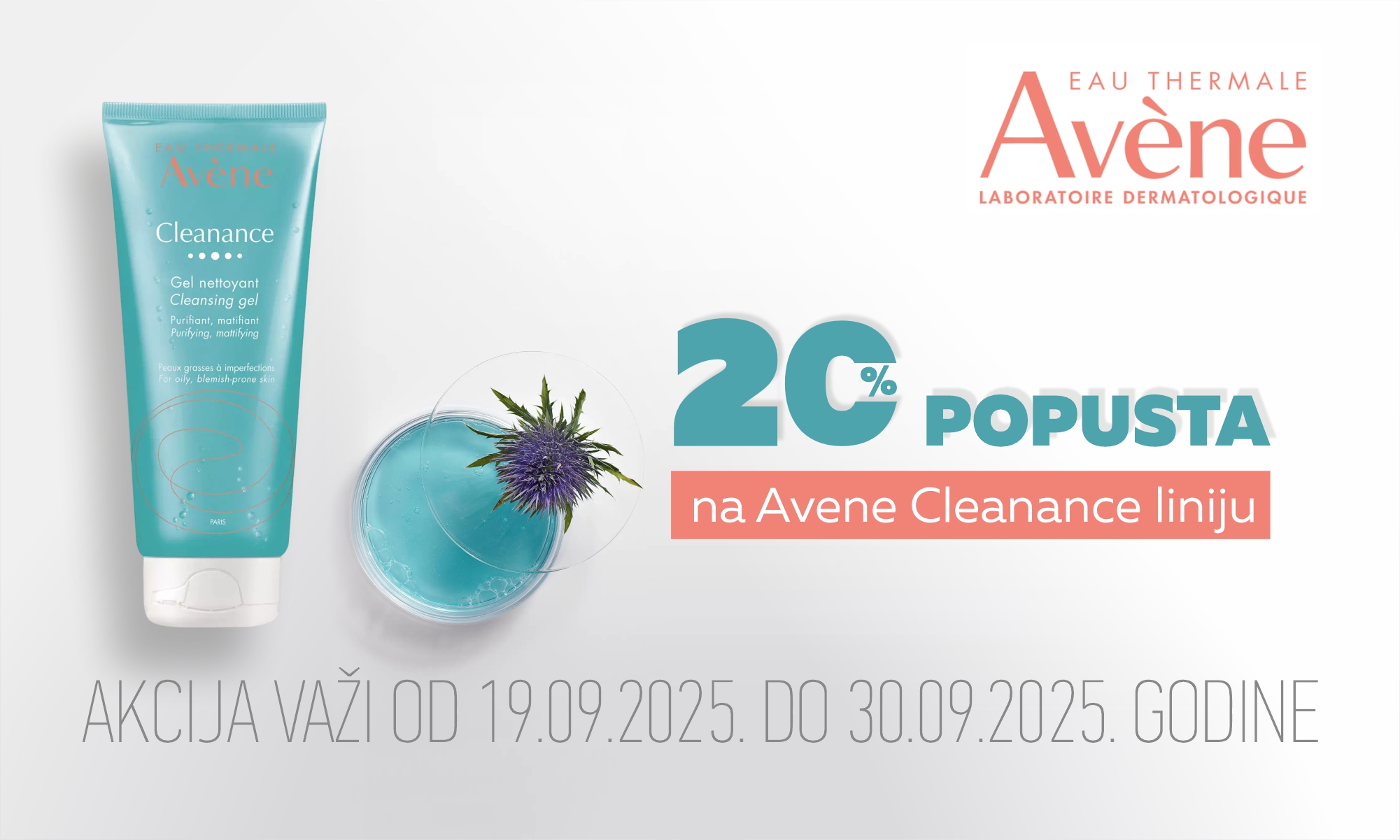 20% popusta na sve proizvode Avene Cleanance