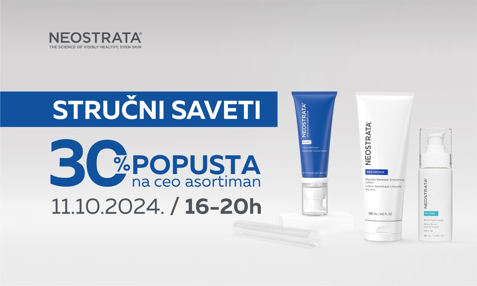 Neostrata. Expert consultation, -30% off the entire range.  