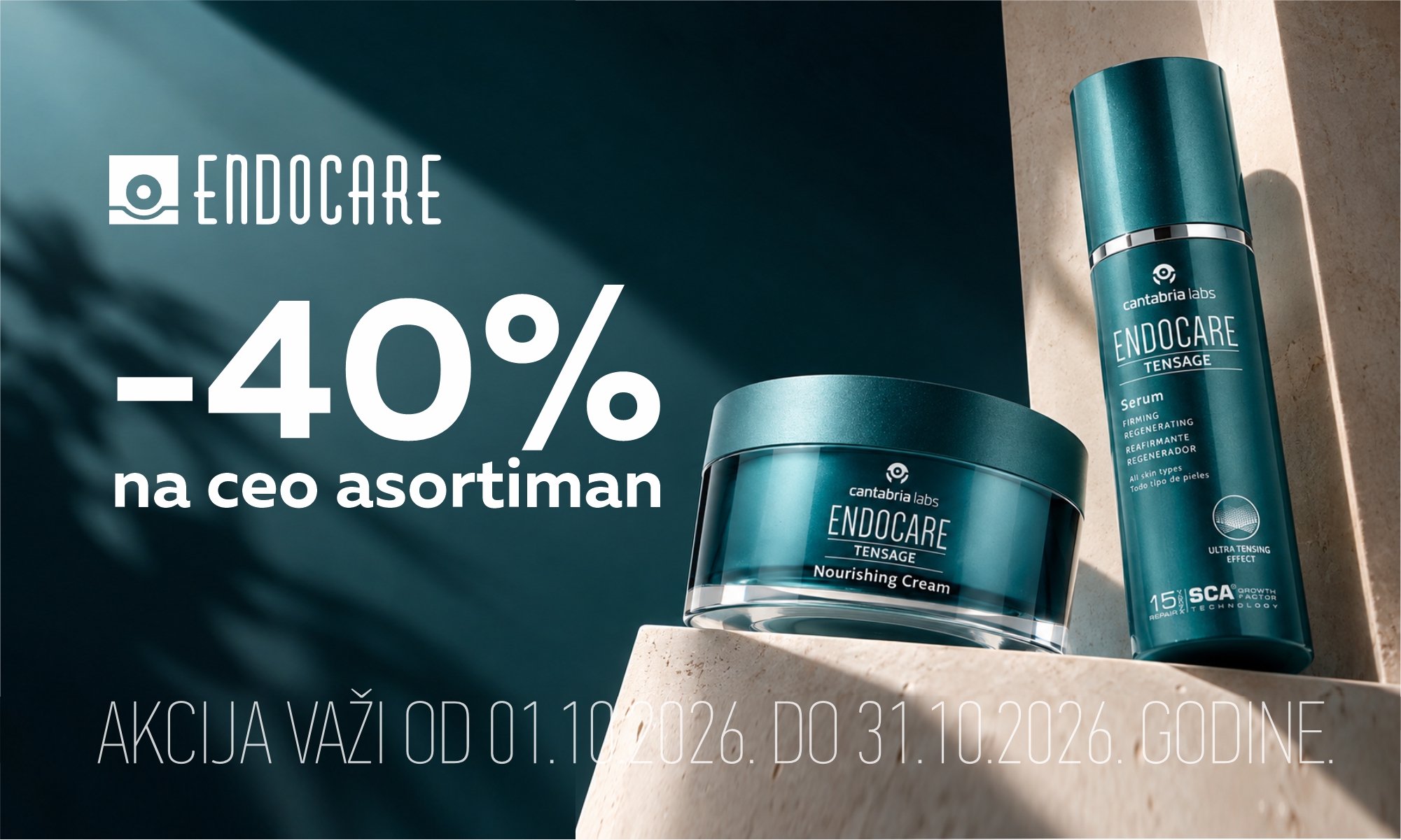 40% off the entire Endocare range.