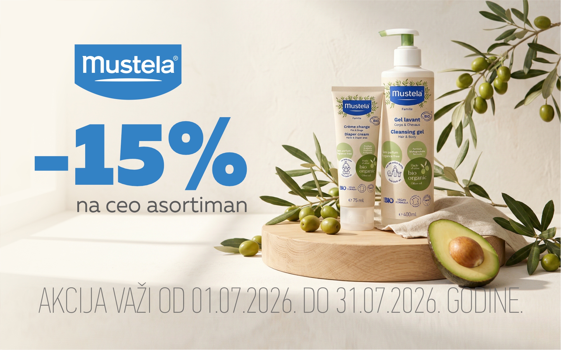 15% popusta na ceo asortiman Mustela