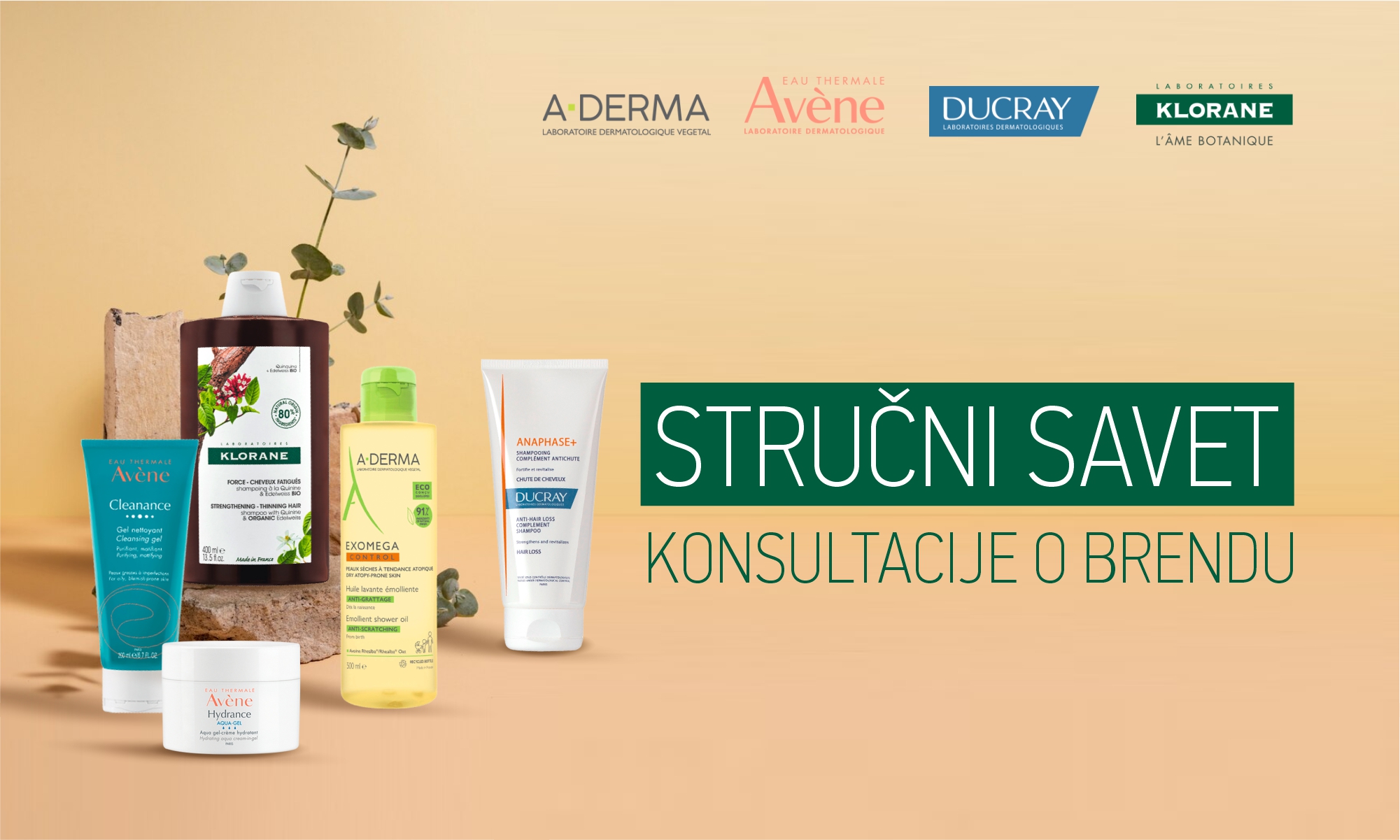 Avene, Klorane, Ducray, A-Derma - konsultacija specijalista